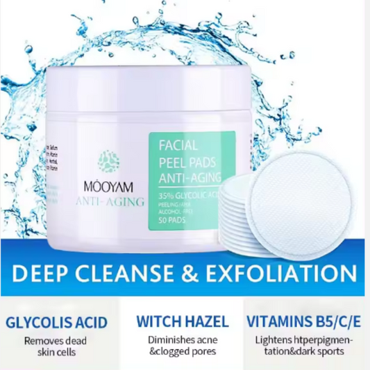 35% glycolic acid facial peel pads 50 pads