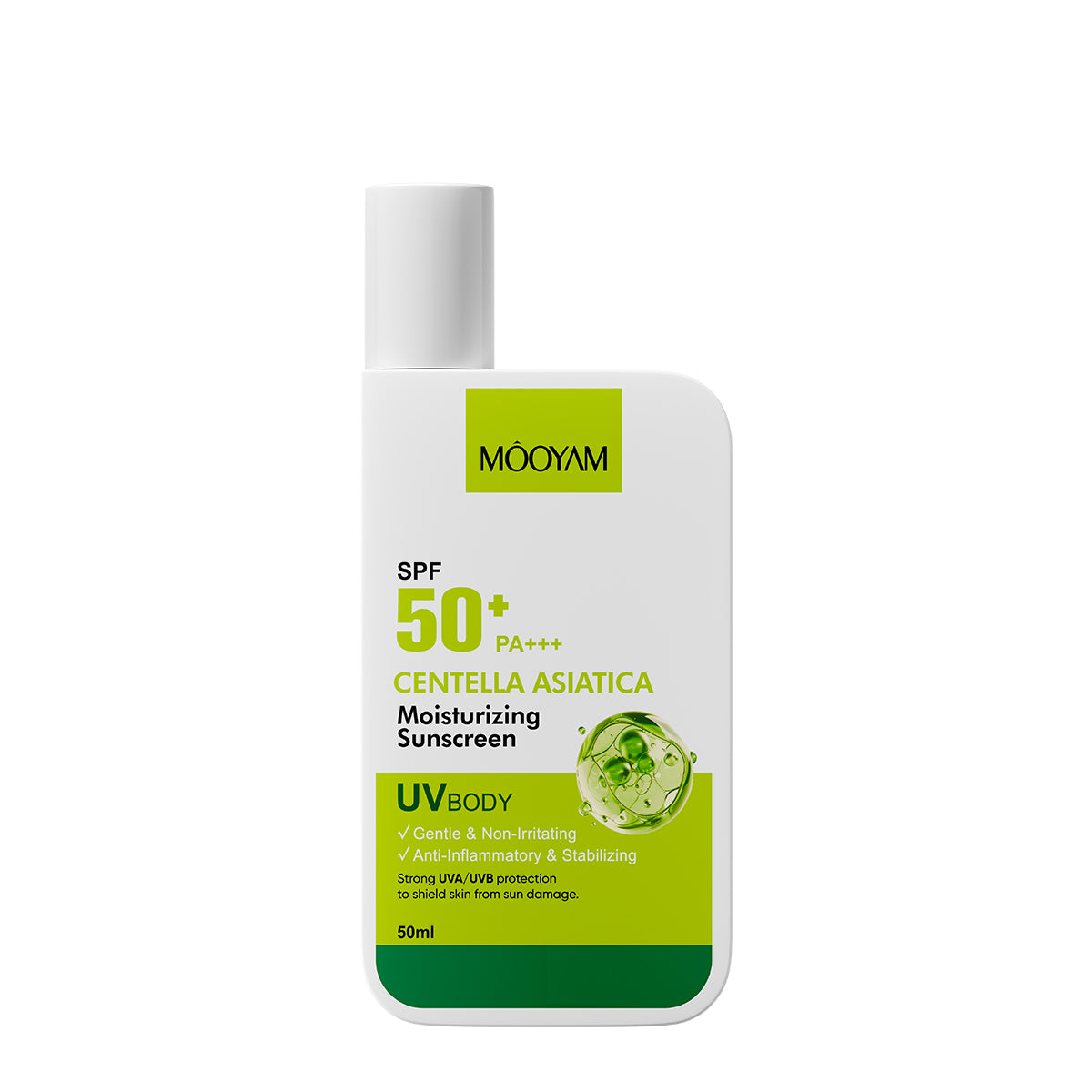 MOOYAM Centella Asiatica SPF 50+ Moisturizing Sunscreen – soothing daily sunscreen for sensitive skin